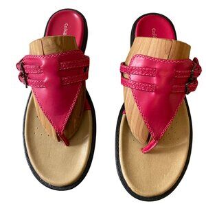 Croft & Barrow Pink Faux Leather Thong Sandals Size 9